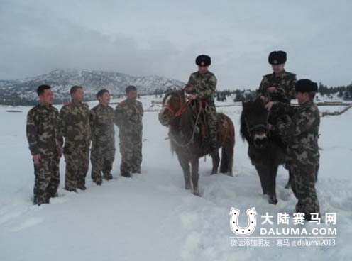 新疆库尔特边防官兵练马术 解决部分干部不会骑马问题
