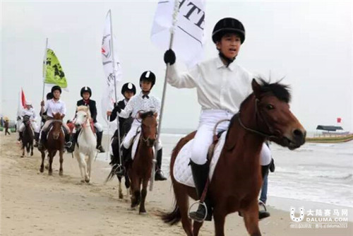2015广西马术锦标赛金滩站开赛 策马踏浪 尽显英姿