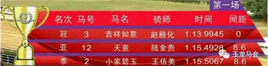 玉龙国际赛马公开赛12.2战报