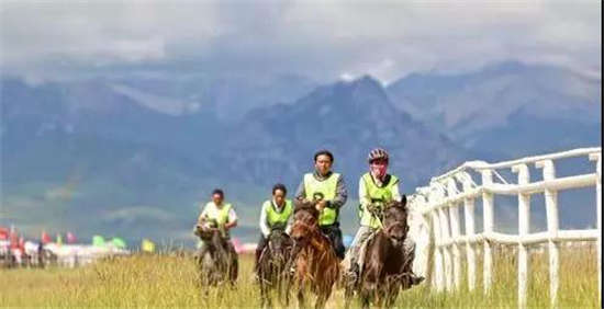 青海省第十七届运动会赛马项目在海南藏族自治州兴海县民族体育场举行