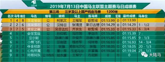 “苏萨”子嗣包揽玉龙第10赛马日国产纯血马赛事前三名-4大陆赛马网.jpg