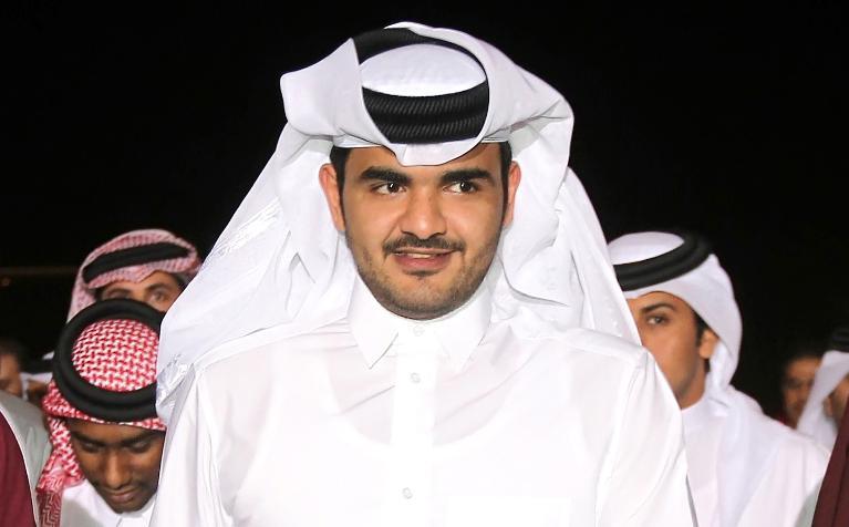 Qatari Shiekh Joann Al Thani, son of the Emir of Qatar at Doha's International Airport on August 13, 2012